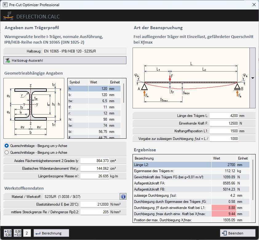 Pre-Cut Optimizer - DEFLECTION.CALC